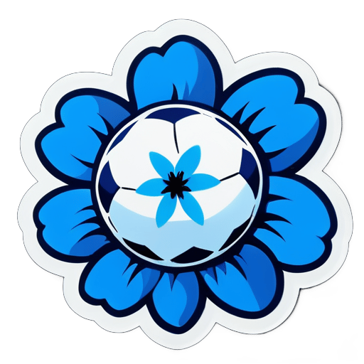 fleur bleue, football sticker