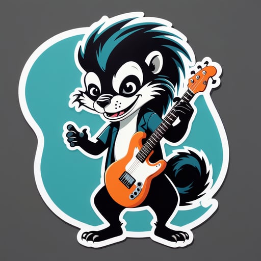 Ska Skunk com Guitarra sticker
