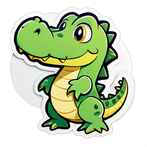 Um pequeno crocodilo adorável sticker