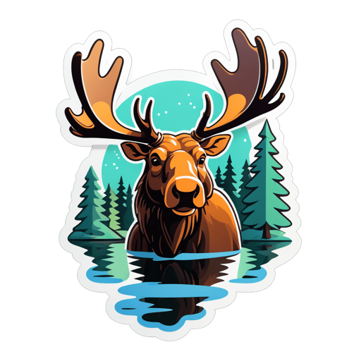 Tranquil Moose Meme sticker
