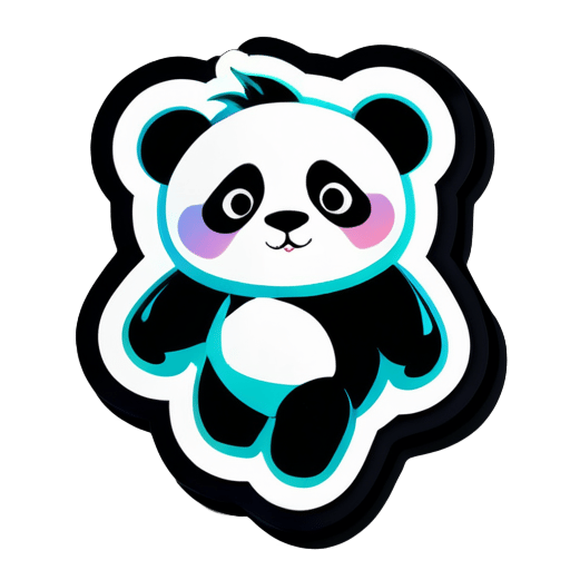panda fly sticker