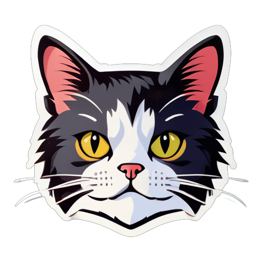 A cat with serious face  sticker