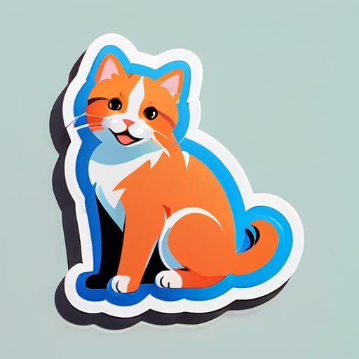 치료 고양이와 개를 쓰다, 색상 블록 간결한 아이콘 sticker