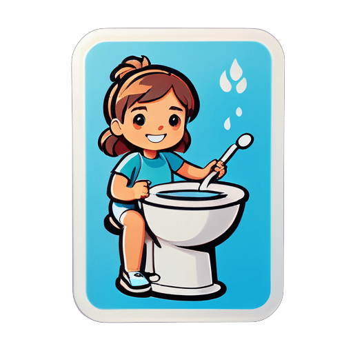 Sit on the toilet and squat sticker