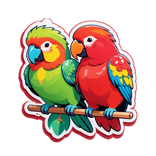 Overweight Cherry Parrots sticker