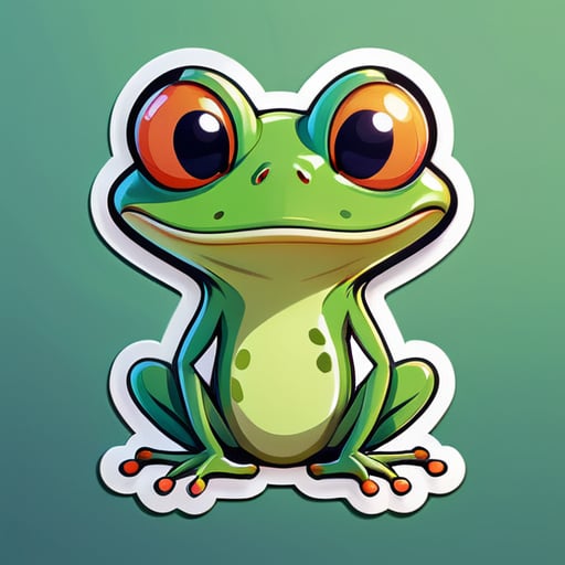 This Is An Illustration Of Cartoon Portrait Funny Nursery Schetch Drawn Tall Thin Funny frog Like Creature sticker