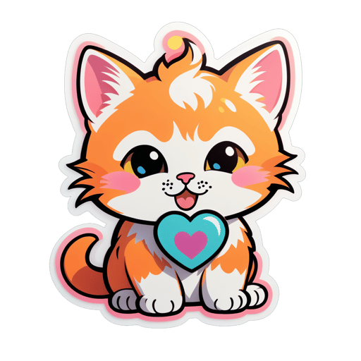 Meme del Gatito Enamorado sticker