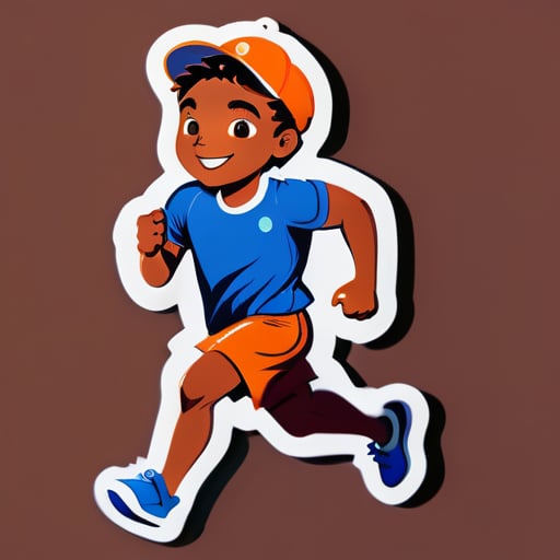 A boy who runs hard sticker