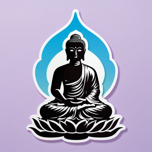 Silueta serena de Buda sticker