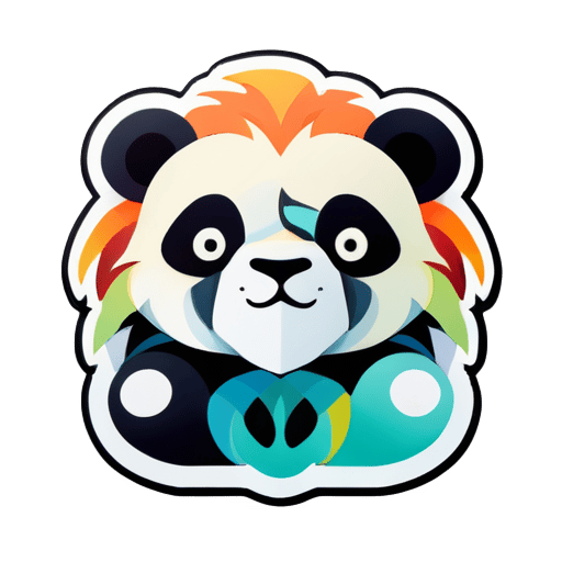 Um animal estranho composto por um leão e um panda sticker