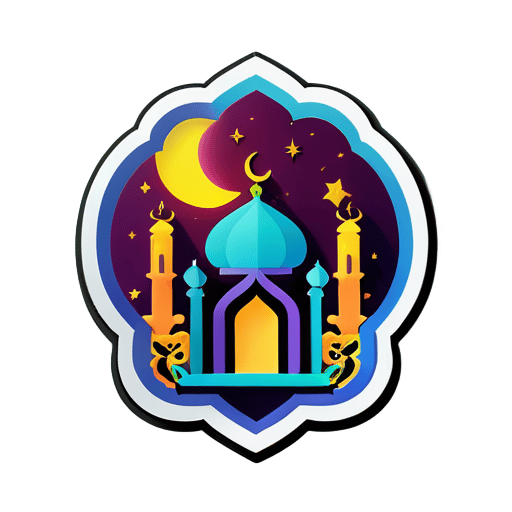 Erstelle einen Aufkleber für den Monat Ramadan sticker