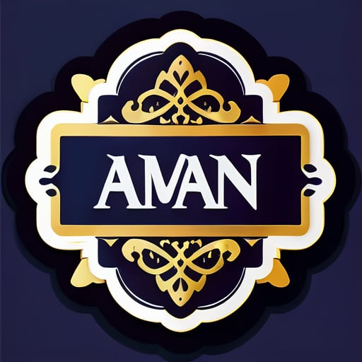 Logo cho cửa hàng may Aman sticker