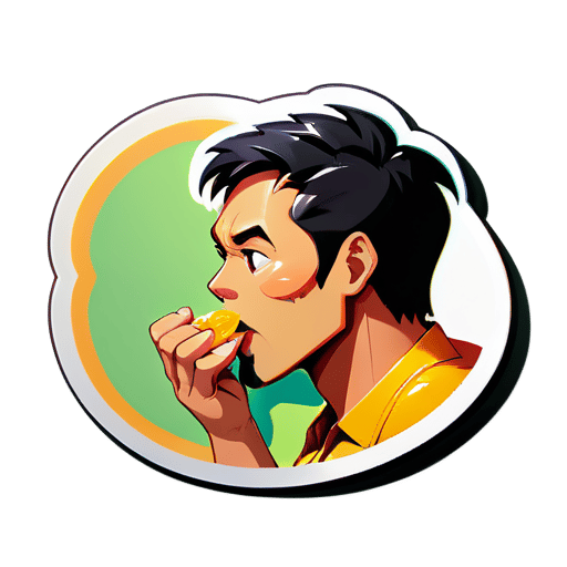 mango comiendo a un hombre sticker