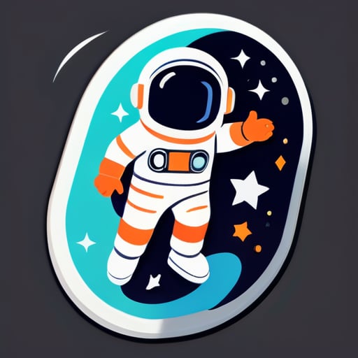 宇航员👩‍🚀 al estilo de Nintendo sticker
