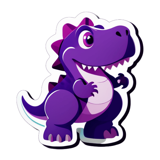 Purple dinosaur sticker