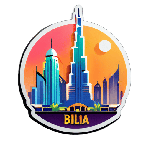 Quiero el Burj Khalifa con los colores de la India sticker