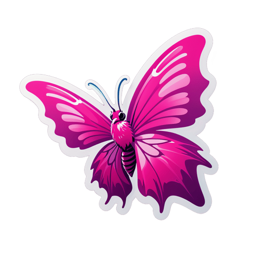 Fluttering Fuchsia Fantasy sticker
