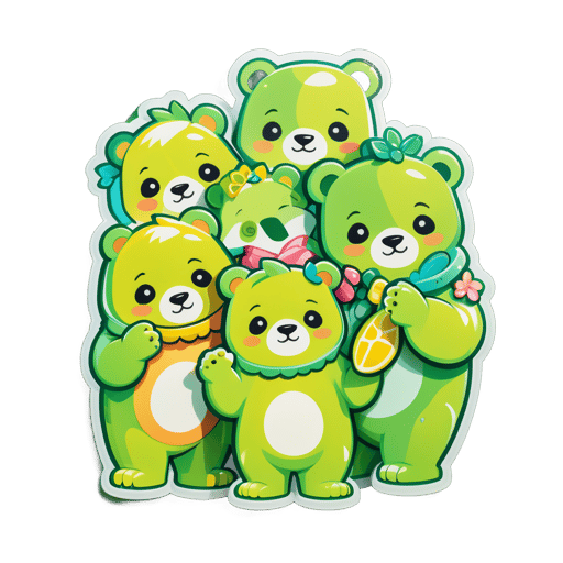 Chunky Lime Bears sticker