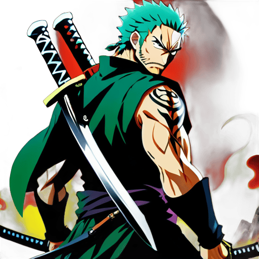 In a world where the clash of steel echoes through misty valleys and rugged landscapes, there exists a legendary swordsman known as Zoro. With his three swords strapped to his back and an unwavering resolve burning in his eyes, Zoro traverses the vast seas and treacherous lands in search of his ultimate goal.But fate is a fickle mistress, and Zoro finds himself embroiled in a series of perilous sticker