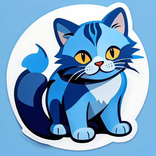 blue cat sticker