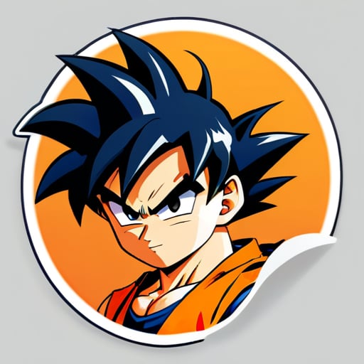 Ayúdame a generar una pegatina del avatar de Son Goku de Dragon Ball sticker