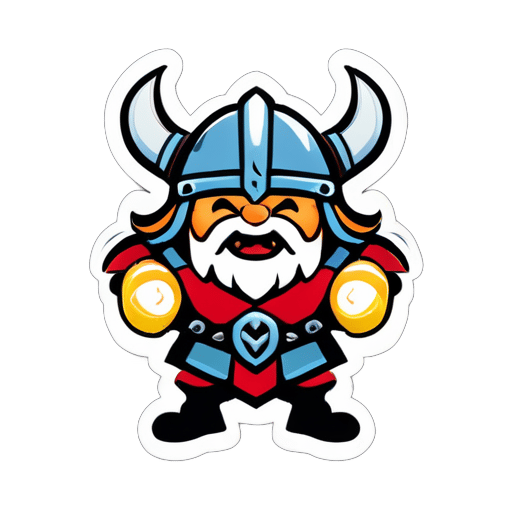 viking warrior happy sticker