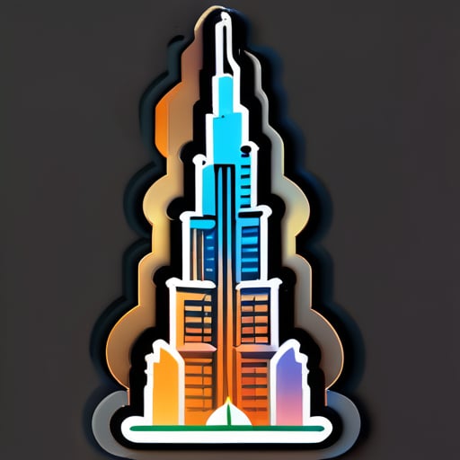 Eu quero o Burj Khalifa com as cores da Índia sticker