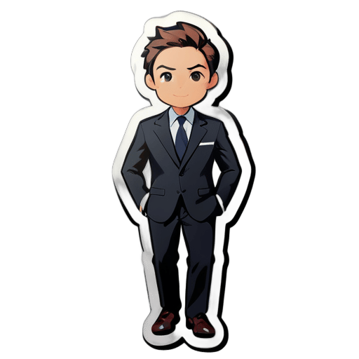 An intermediary in a suit sticker