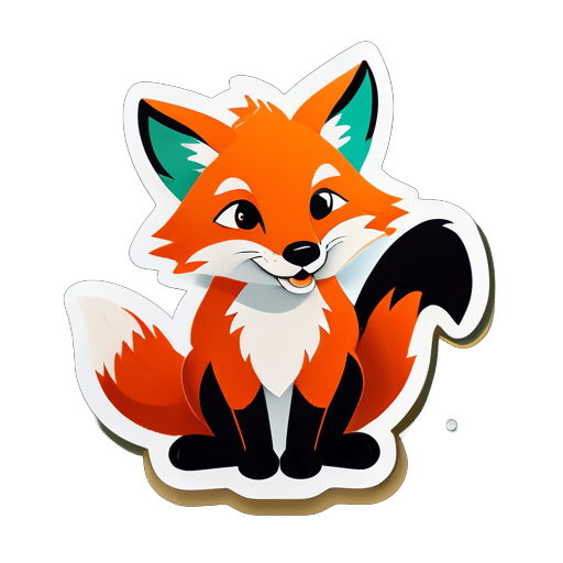 A fox is telling a story sticker