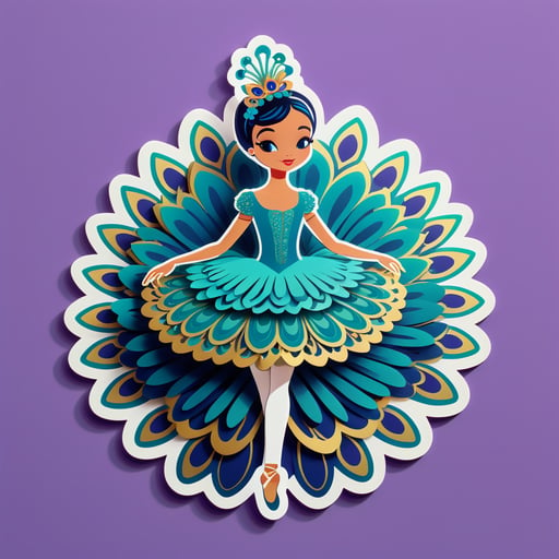 Gracious Peacock Ballerina sticker