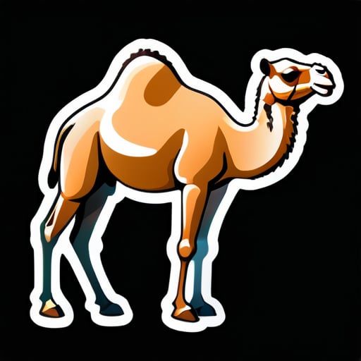 生成一張漂亮駱駝的貼紙 sticker