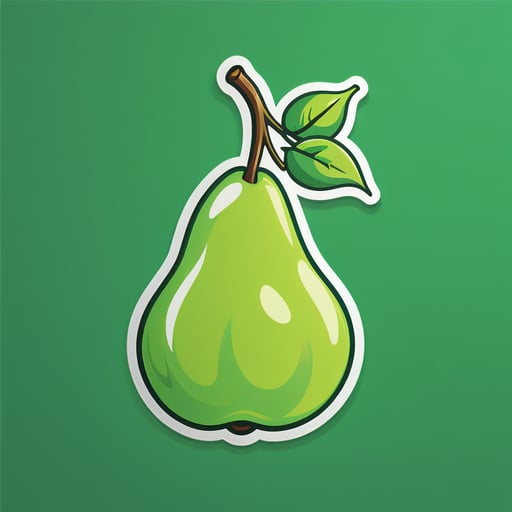 Green Pear Hanging on the Tree sticker