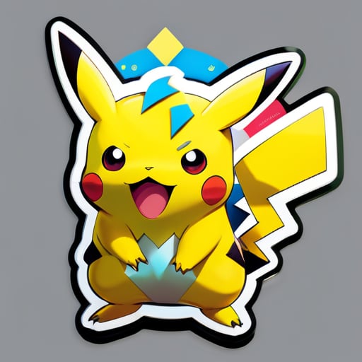 Um Pikachu animado sticker