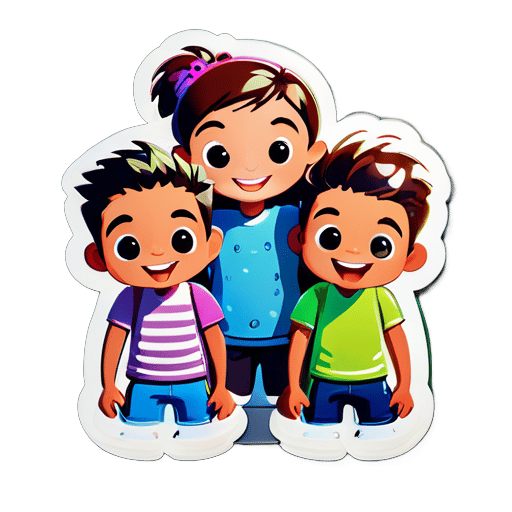 Three friends hanging out
 sticker