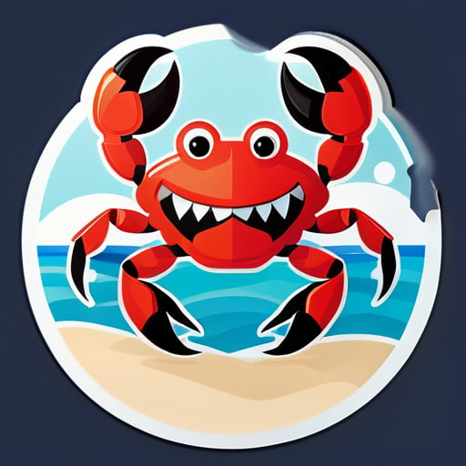 Get cracking with laughter! 以堪察加風格表達您的喜悅，使用我們有趣的螃蟹主題貼圖包！ sticker