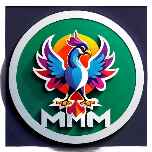 criar um logotipo com a empresa chamada MMW, este logotipo deve estar relacionado a um grupo de empresas da Índia, o fundo deve ser uma imagem de fênix em sombra sticker