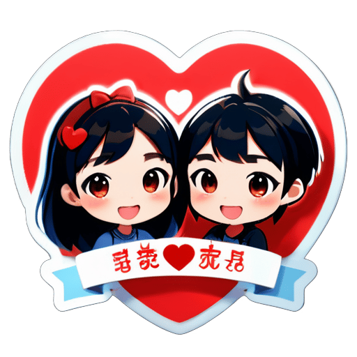 Quiero personalizar una pegatina especial con los nombres de mi novia y yo: Zeze y Jingjing. Creo que la forma de corazón puede expresar mejor nuestro amor. ¿Puedes ayudarme a crear una pegatina en forma de corazón? ¡Gracias! sticker