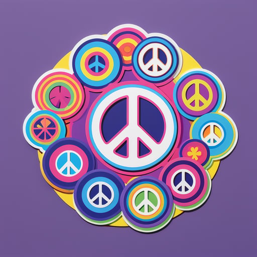 Symboles de paix Groovy sticker