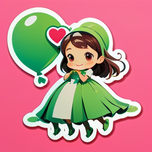 Frog Falling Love with girl sticker