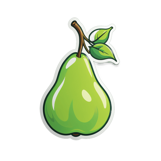 Green Pear Hanging on the Tree sticker