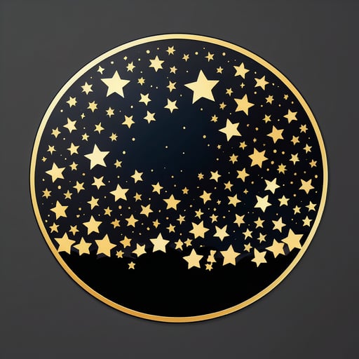 Black Night Sky with Shining Stars sticker