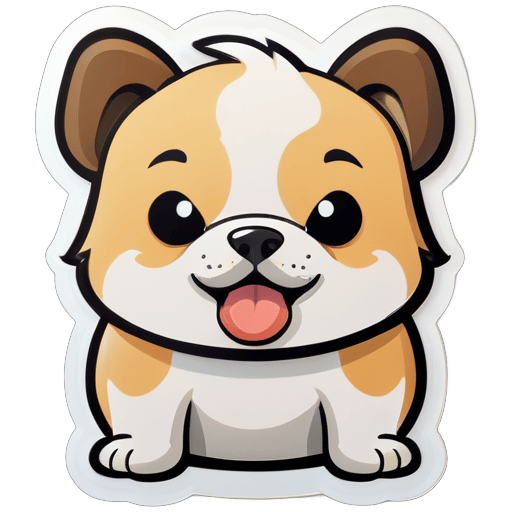 create a cute fridge sticker of doggy sticker