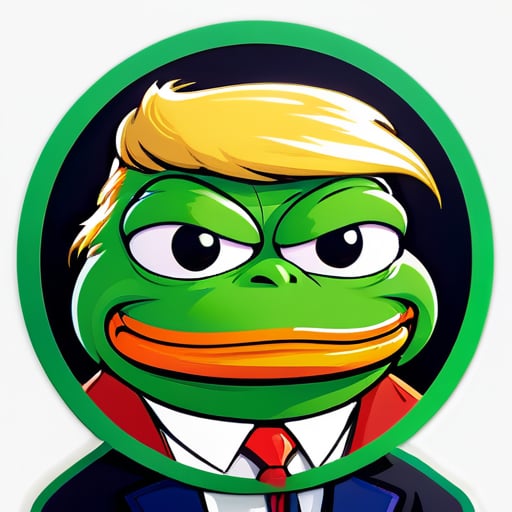 Donald trump that has the face of pepe the meme frog sticker