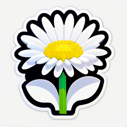 White Cartoon Chrysanthemum sticker