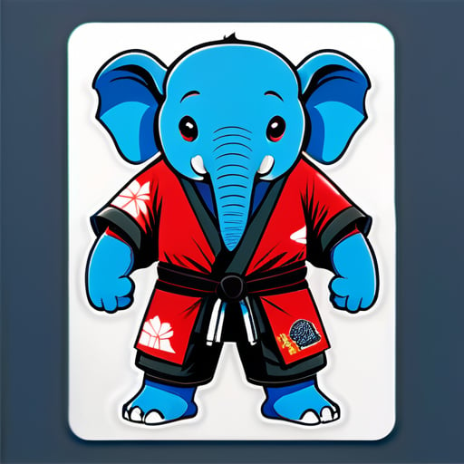 éléphant en kimono de jiu-jitsu sticker