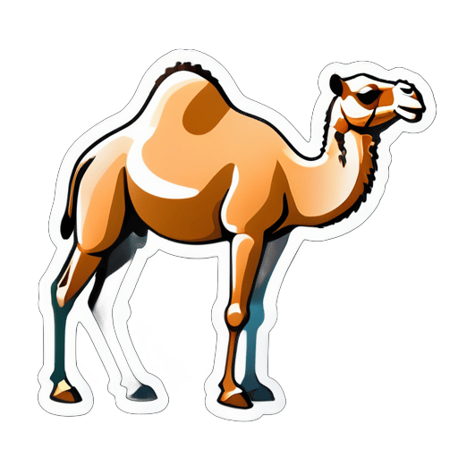 générer un autocollant d'un beau chameau sticker