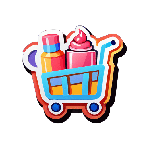 Cosmetic online shop cart sticker
