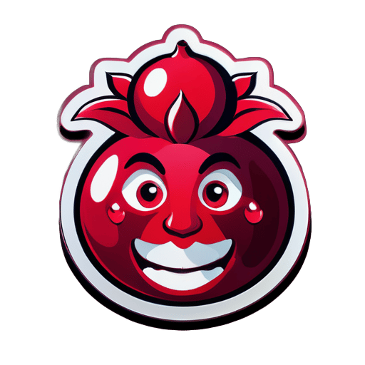 Pomegranate as the face of a human

 sticker
