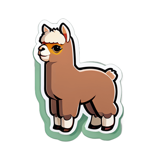 cartoon alpaca sticker