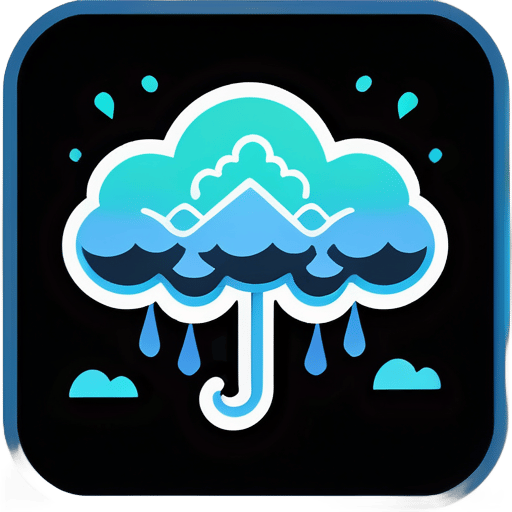Create a sticker that captures the essence of a rainy day. sticker